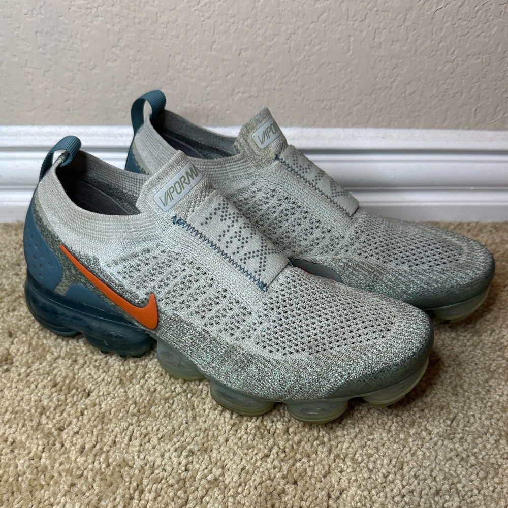 Nike Air Vapormax Flyknit Moc 2 Celestial Teal Grey Womens Size 9 AJ6599-005